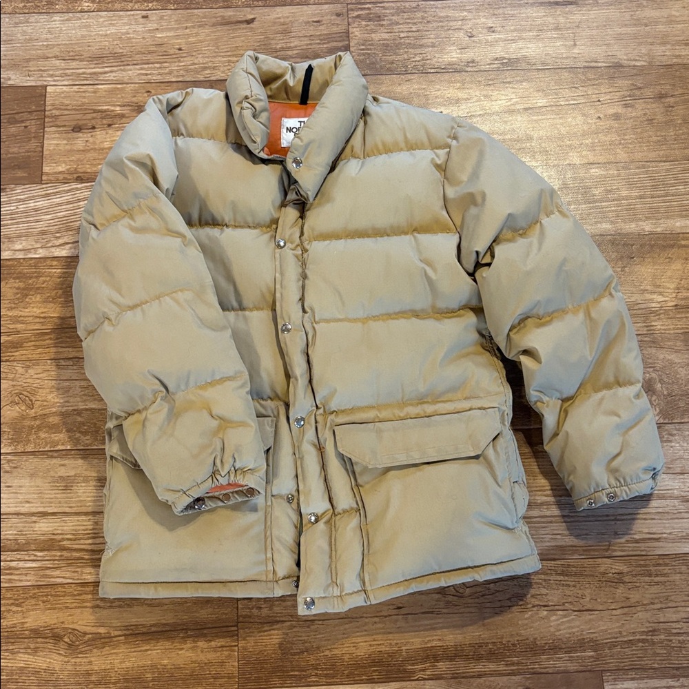 Vintage North Face Brown Label Khaki Down Puffer Jacket XL